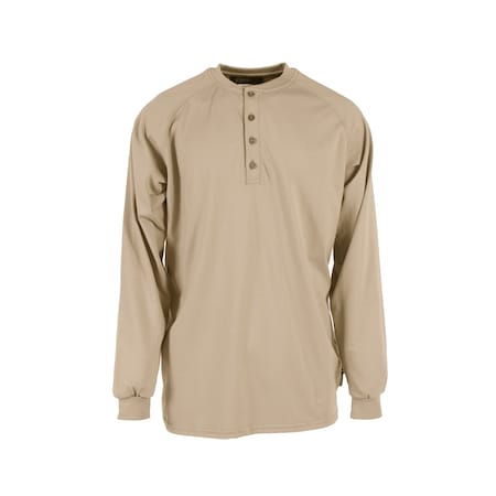 Workwear 6 Oz Cotton FR Henley Shirt-KH-XL